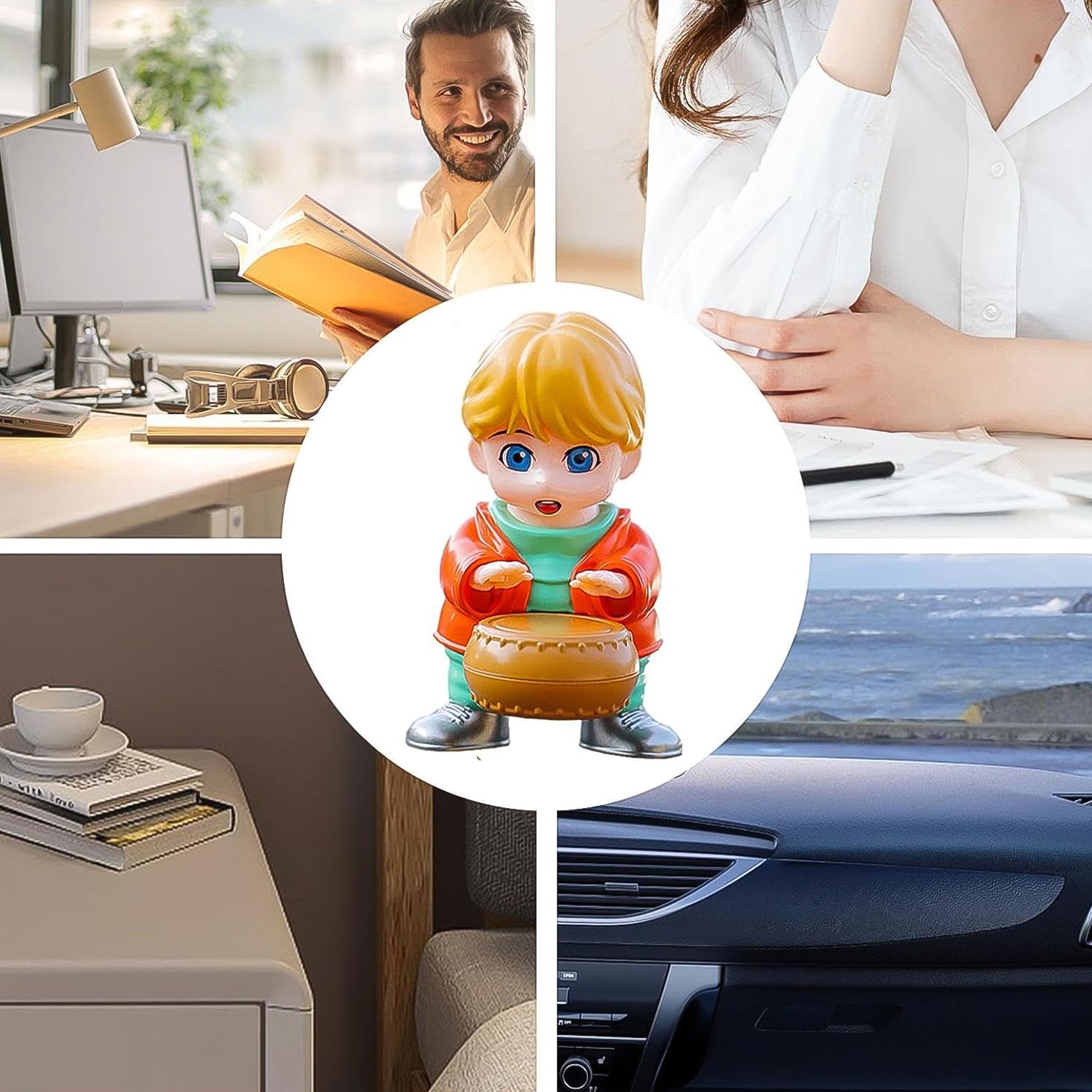 Creative Solar Drummer Car Aromatherapy Solar Powered Car Air Freshener (1 Pc) Creative Solar Drummer Car Aromatherapy Solar Powered Car Air Freshener (1 Pc)